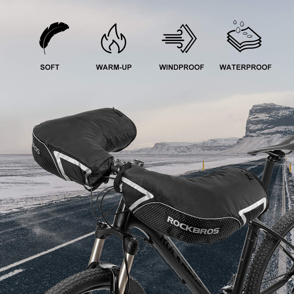 ROCKBROS Winter Handlebar Mittens - Extreme Cold Weather MTB Fat Bike