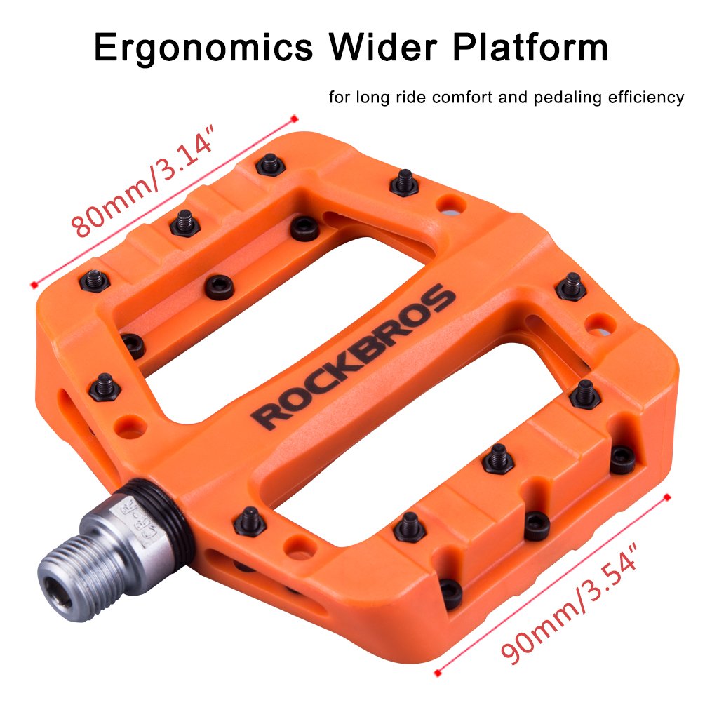 ROCKBROS Nylon Fiber Bicycle Platform Pedals for BMX MTB 9/16" - ROCKBROS