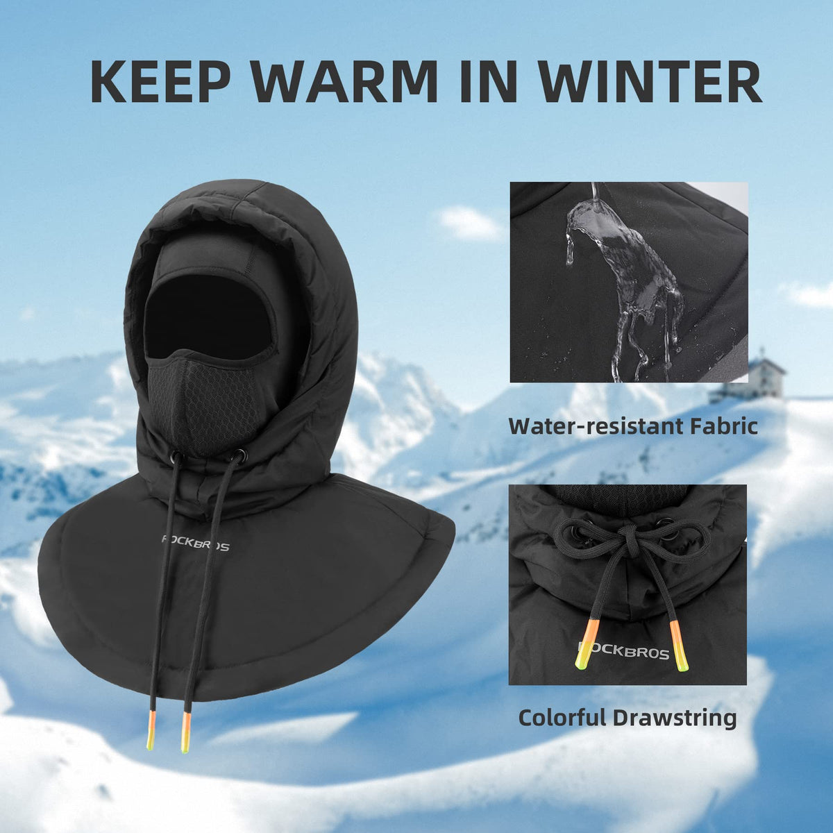 Winterbivakmuts voor fietsen, skiën en motorrijden Winterbivakmuts voor fietsen, skiën en motorrijden