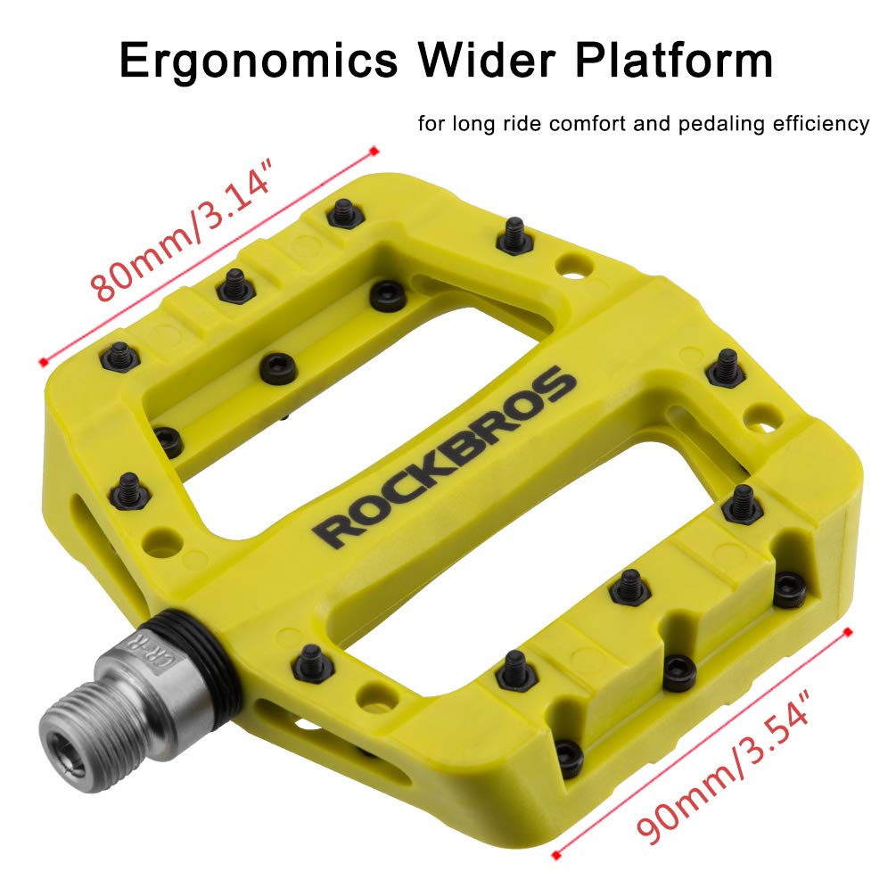 ROCKBROS Nylon Fiber Bicycle Platform Pedals for BMX MTB 9/16" - ROCKBROS