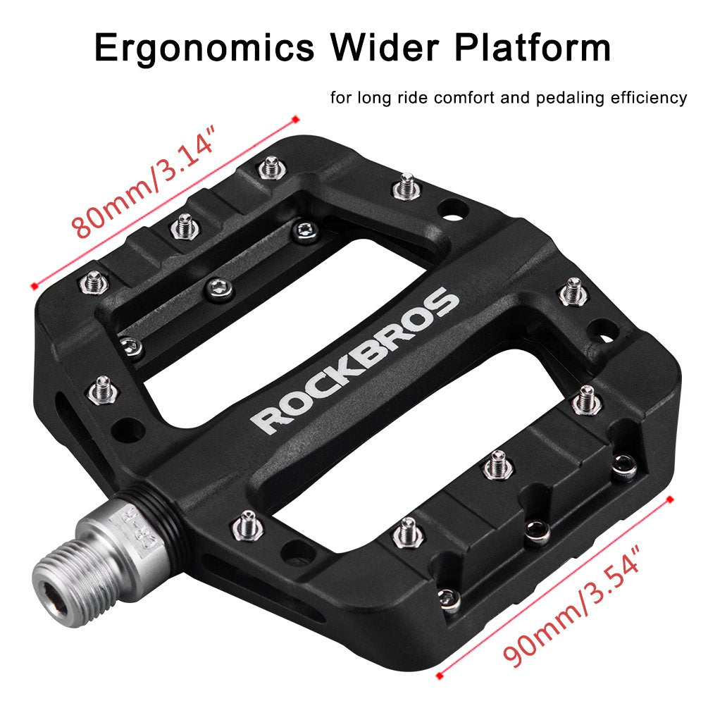 ROCKBROS Nylon Fiber Bicycle Platform Pedals for BMX MTB 9/16" - ROCKBROS