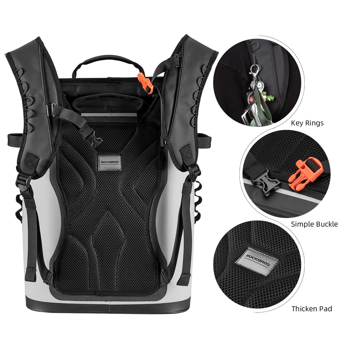 ROCKBROS Soft Cooler Waterproof 30 Can Insulated Leak Proof Soft Backpack - ROCKBROS