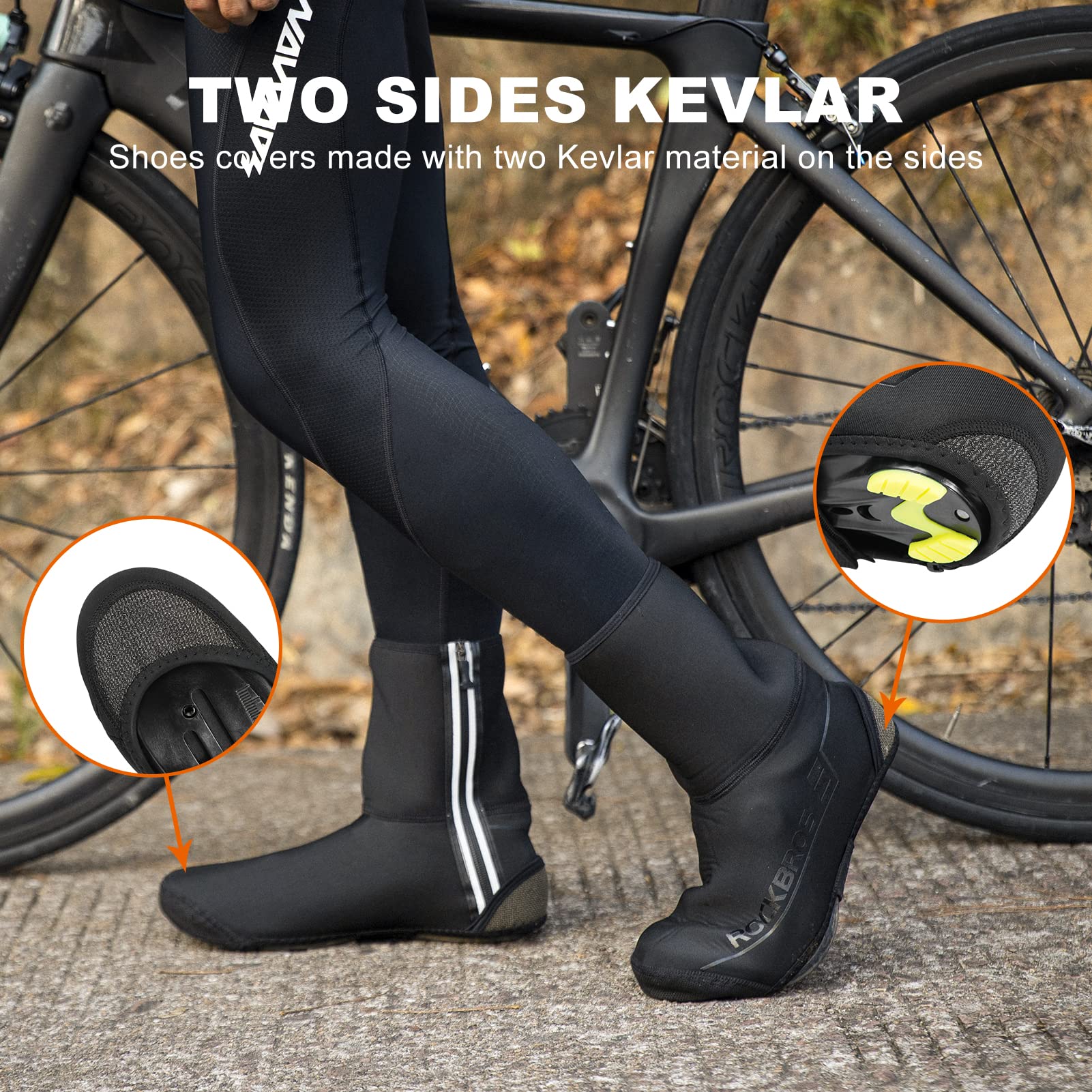 ROCKBROS Winter Thermal Water-Resistant Cycling Shoe Covers - ROCKBROS