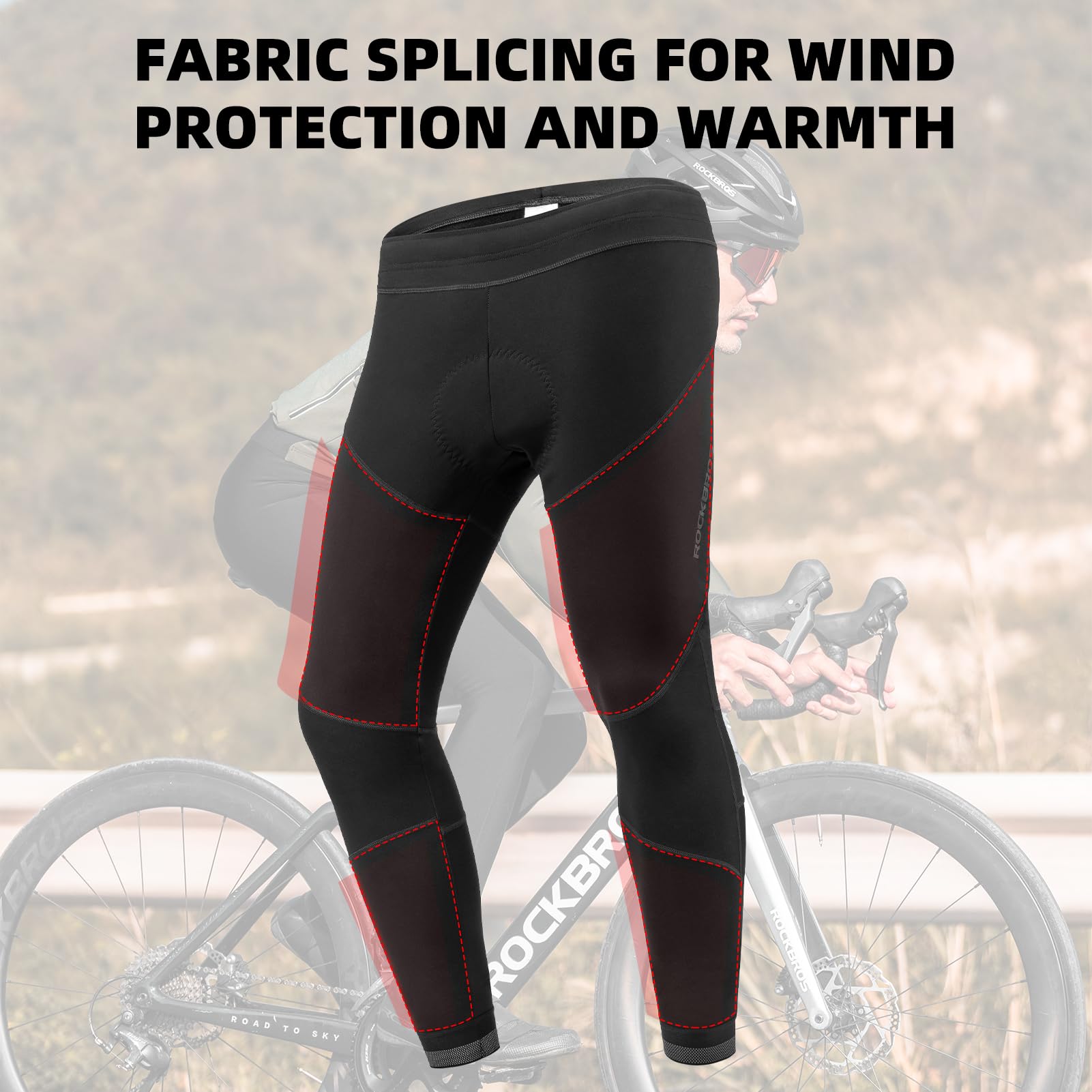 WOSAWE Winter Padded Men's Cycling Pants Full ... - Grandado WOSAWE Winter Padded Men's Cycling Pants Full ... - Grandado