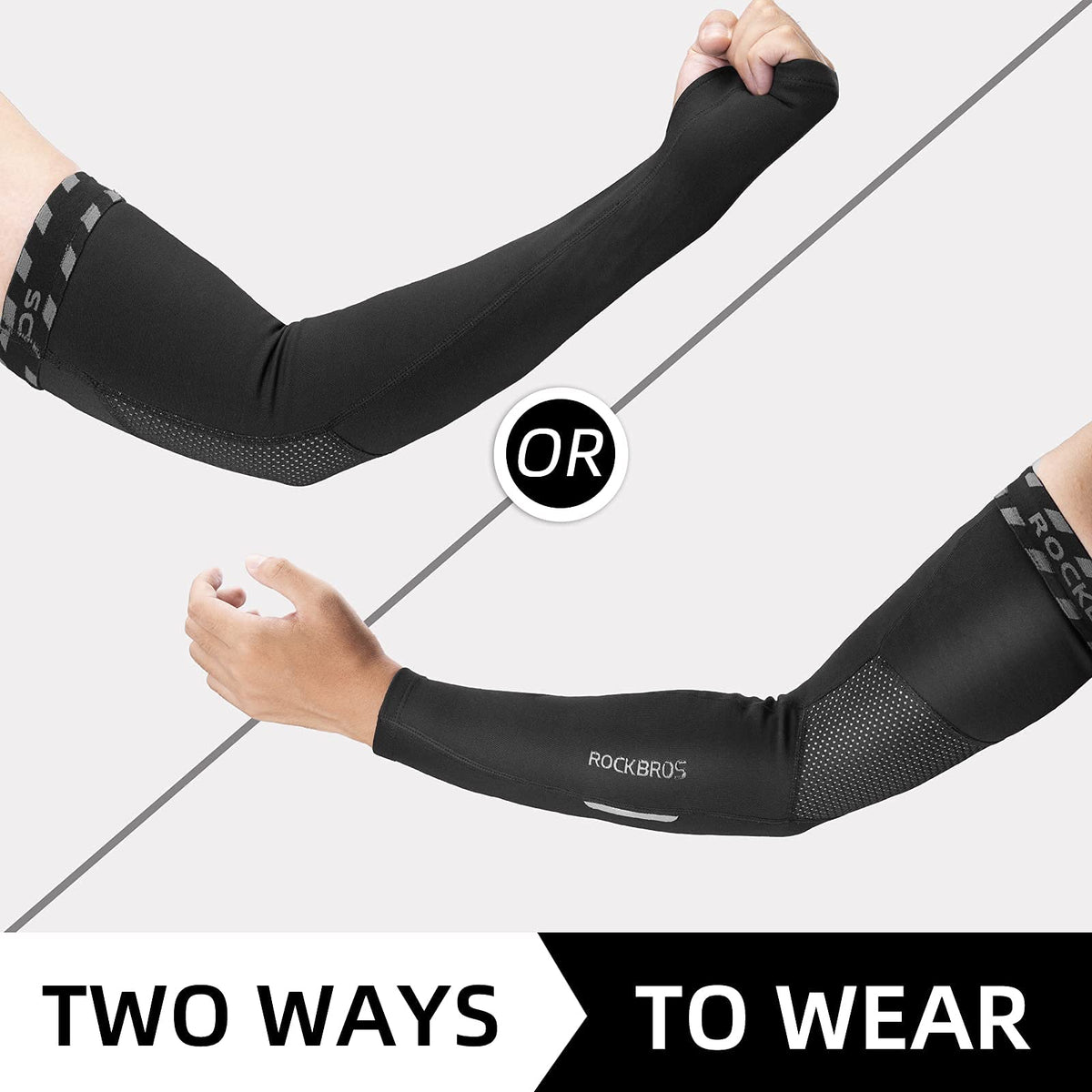 ROCKBROS Thermal Arm Warmers - Winter Cycling Sleeves With Thumb Holes For Men & Women