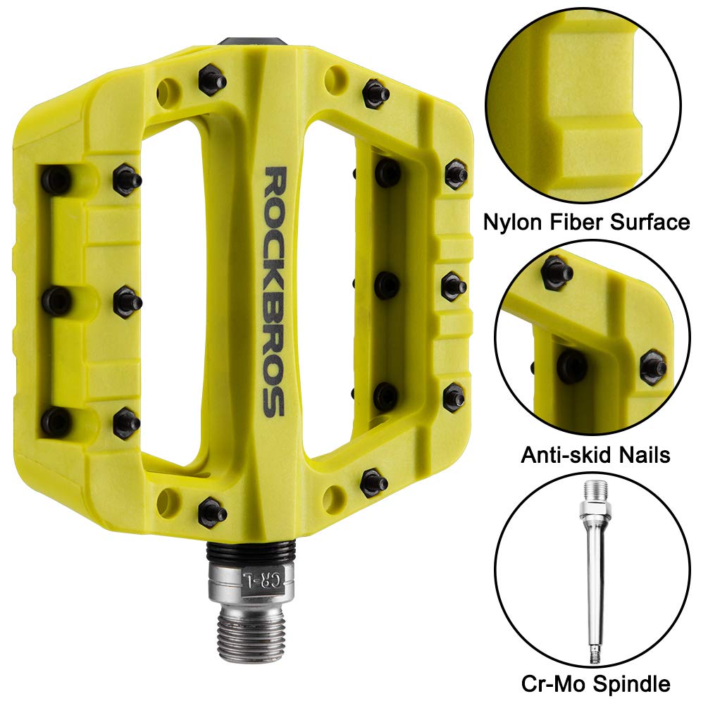ROCKBROS Nylon Fiber Bicycle Platform Pedals for BMX MTB 9/16" - ROCKBROS