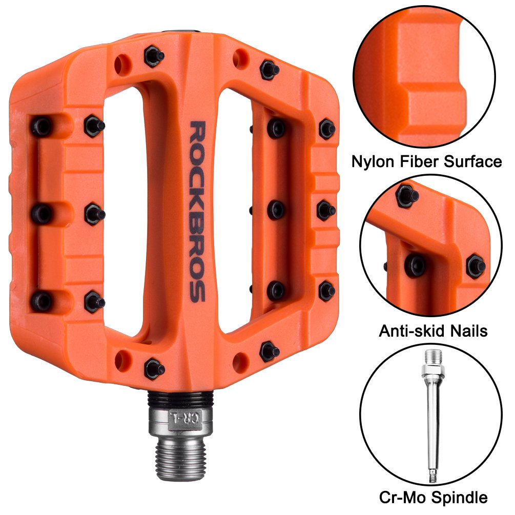 ROCKBROS Nylon Fiber Bicycle Platform Pedals for BMX MTB 9/16" - ROCKBROS