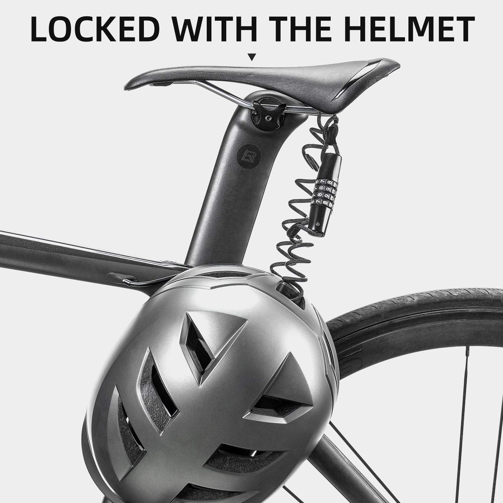 ROCKBROS Retractable Luggage Helmet  Lock 4 Digit Little  Black, 2Pcs - ROCKBROS