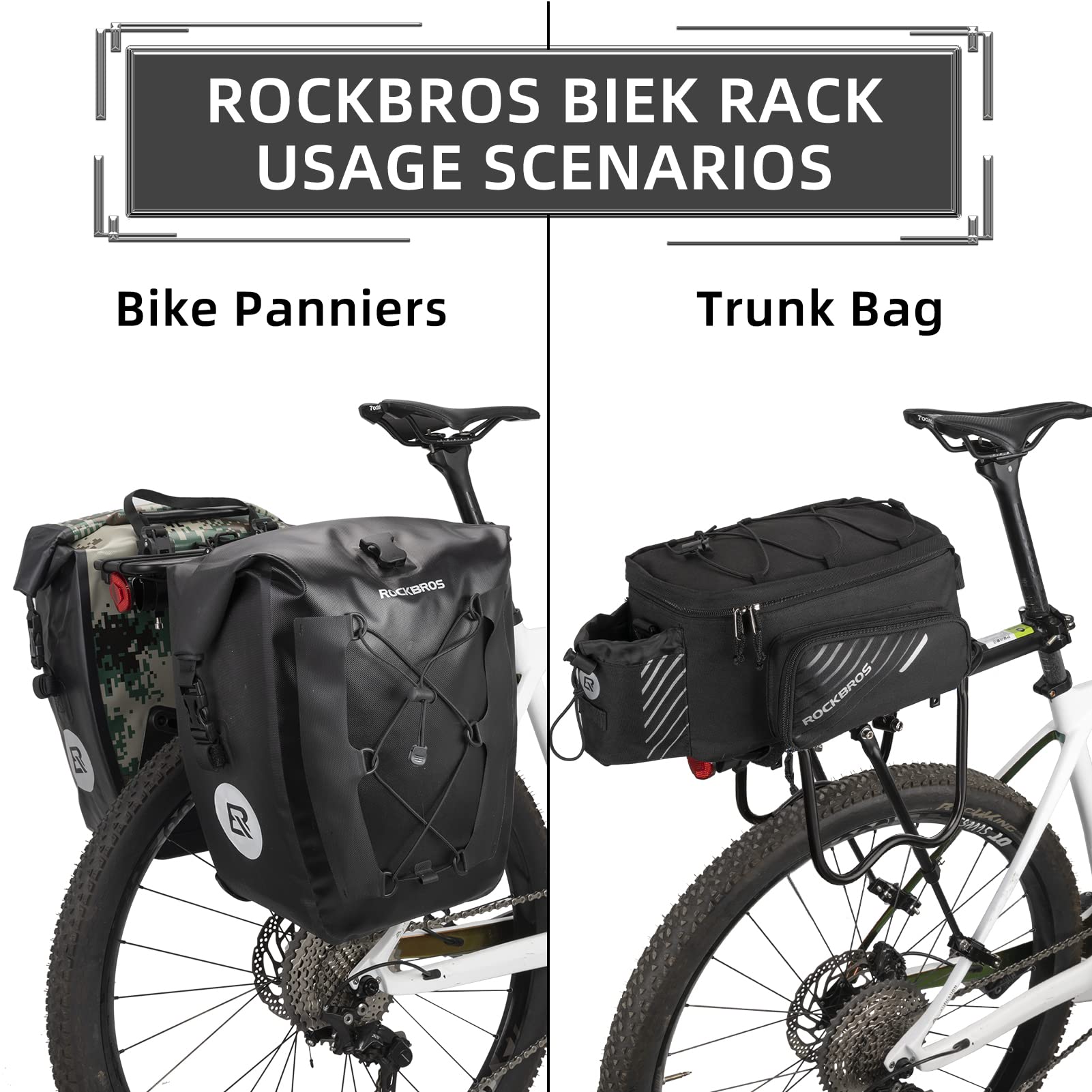 REYGEAK Rear Bike Rack Retractable Bicycle Cargo Rack Quick Release REYGEAK Rear Bike Rack Retractable Bicycle Cargo Rack Quick Release