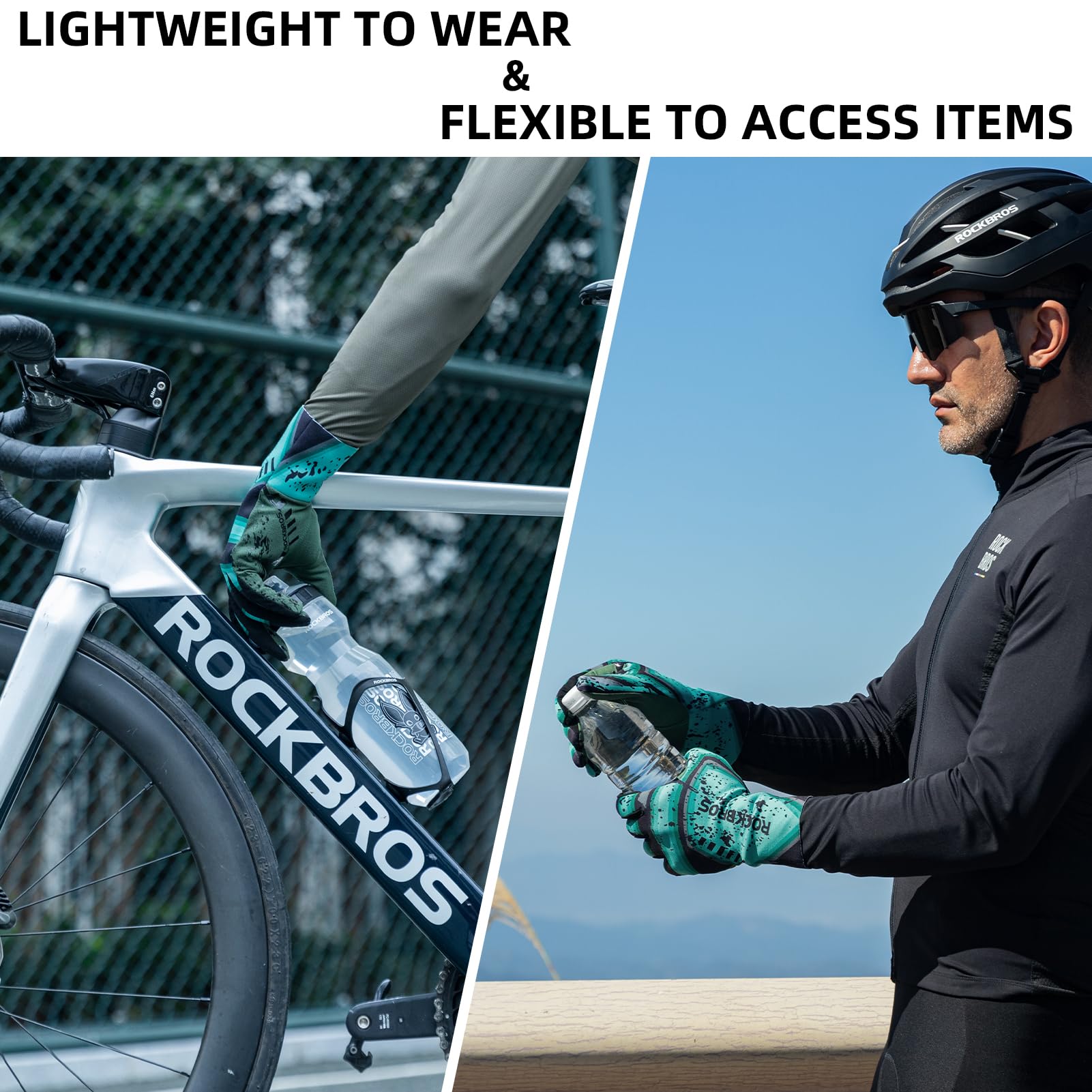 ROCKBROS Winter Cycling Gloves Men’s Thermal Windproof Full Finger MTB Gloves