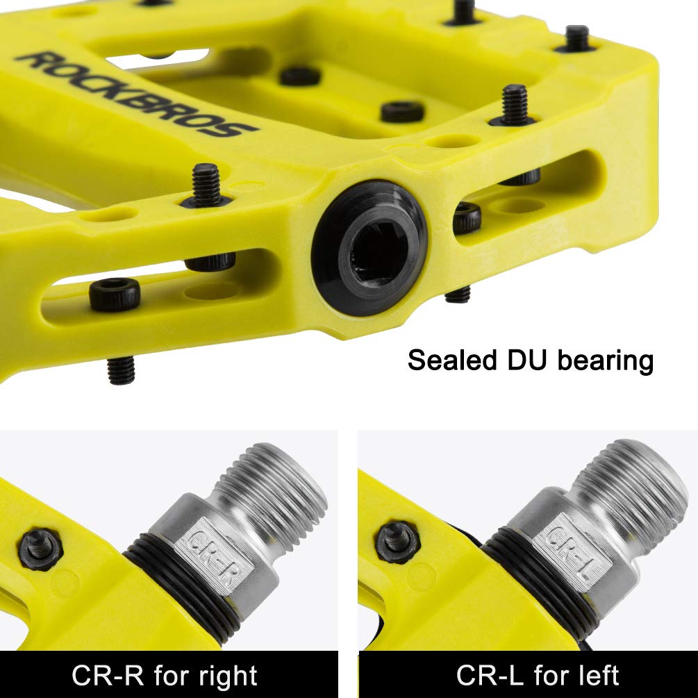 ROCKBROS Nylon Fiber Bicycle Platform Pedals for BMX MTB 9/16" - ROCKBROS