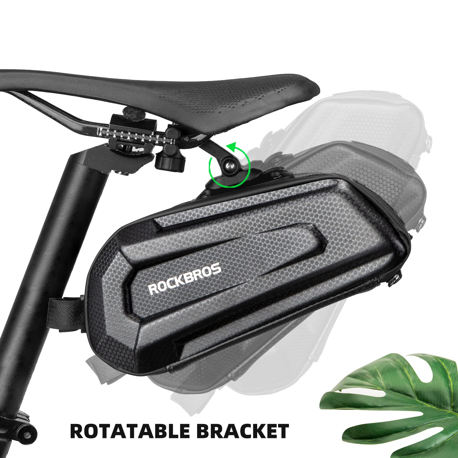 ROCKBROS Bike Bicycle 1.7L Saddle Seat Bag  3D Hard Shell with Silver Reflective Strip - ROCKBROS