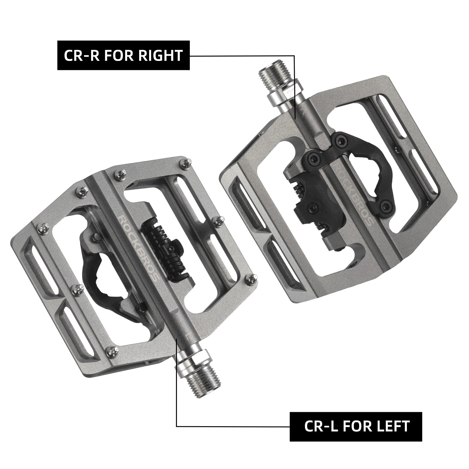 ROCKBROS MTB Aluminum Bike Pedals Compatible with SPD - ROCKBROS