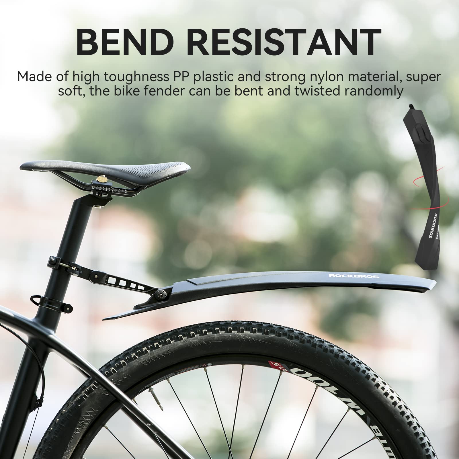 ROCKBROS Adjustable MTB Mud Guards Front & Rear Splash Guard - ROCKBROS