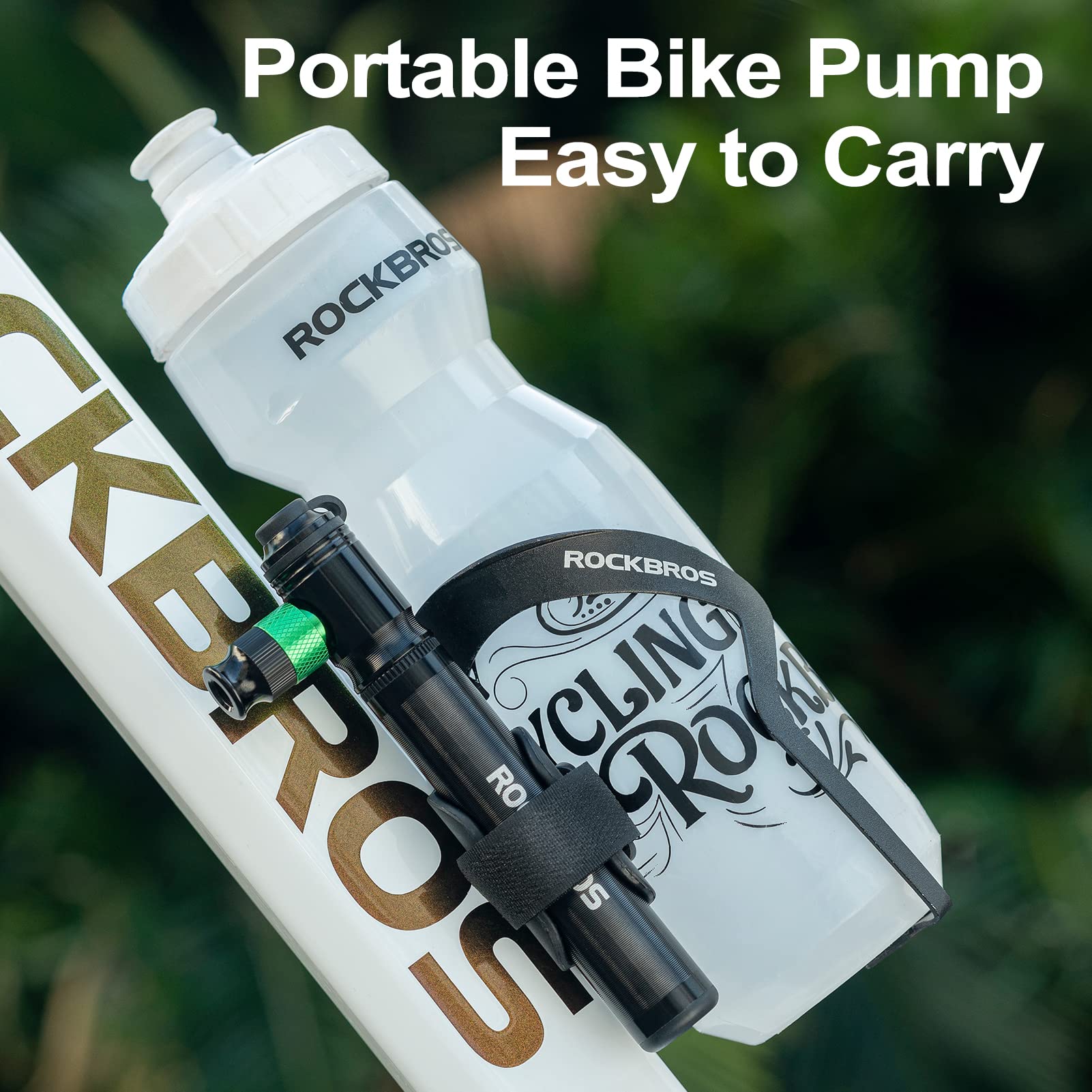 ROCKBROS Mini Bike 110PSI Hand Tire Pump and CO2  No CO2 Cartridges Included - ROCKBROS