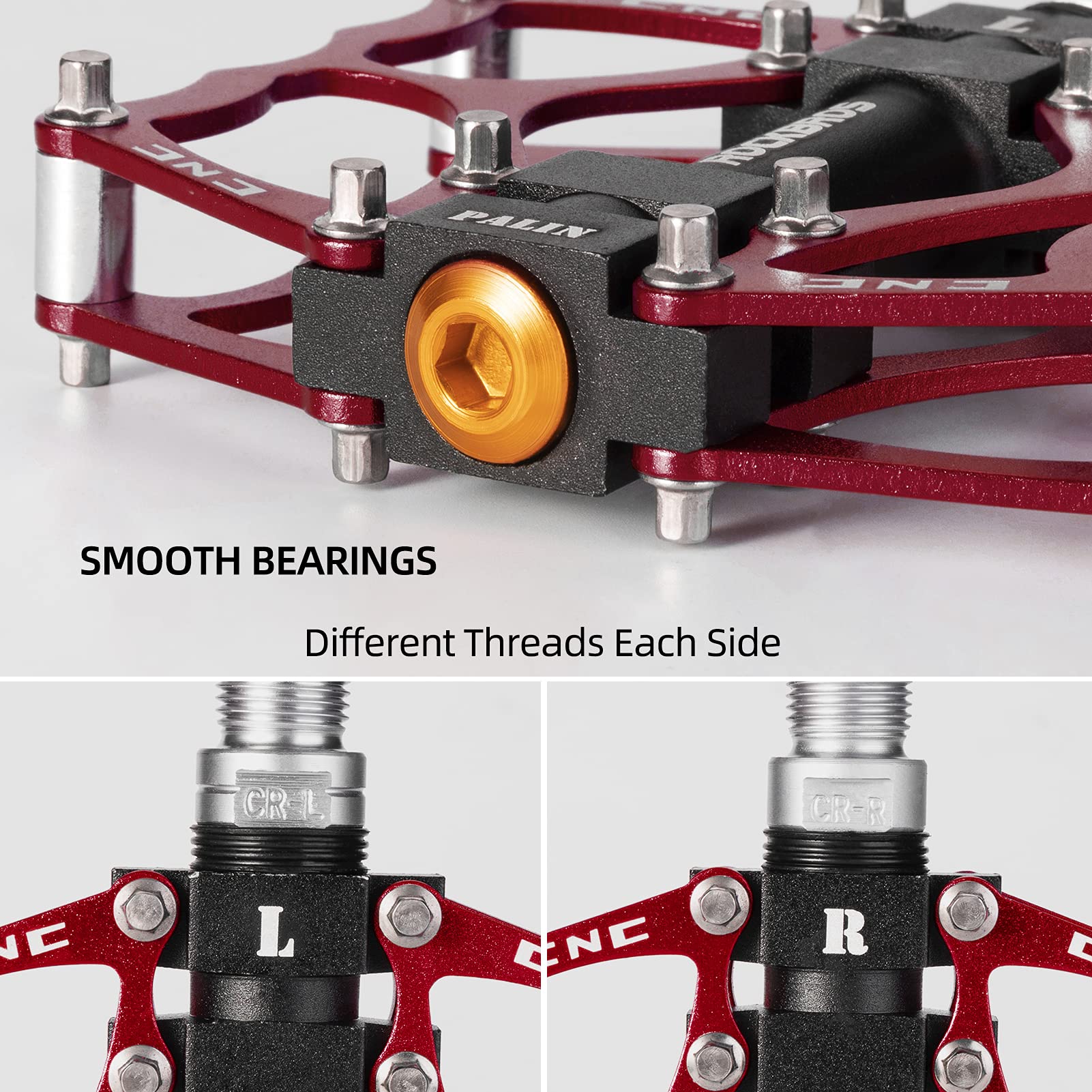ROCKBROS Lightweight Aluminum Alloy Bike Pedals with Wide Platform Grip - ROCKBROS