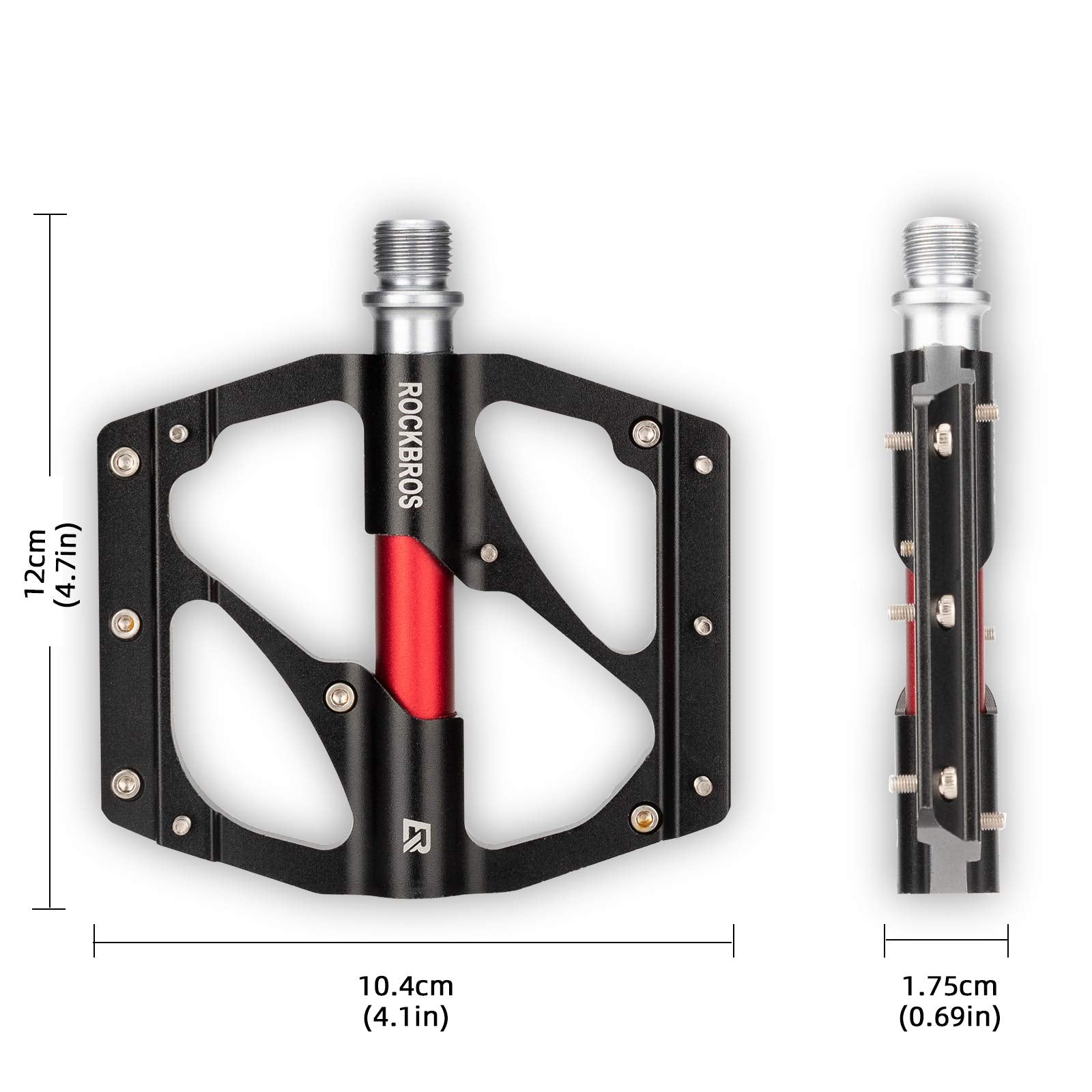 ROCKBROS MTB Pedals Platform Bike Pedal Aluminum 9/16" Bicycle Pedal Non-Slip Lightweight Flat Pedals for BMX Road Mountain Bikes - ROCKBROS