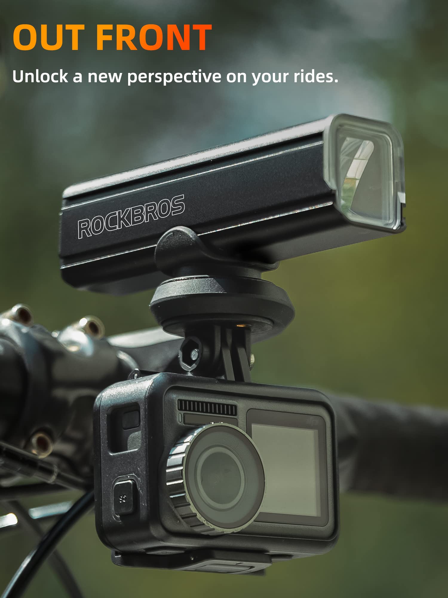ROCKBROS Out Front Mount for Garmin, iGPSPORT - Fits 32-35mm Handlebars