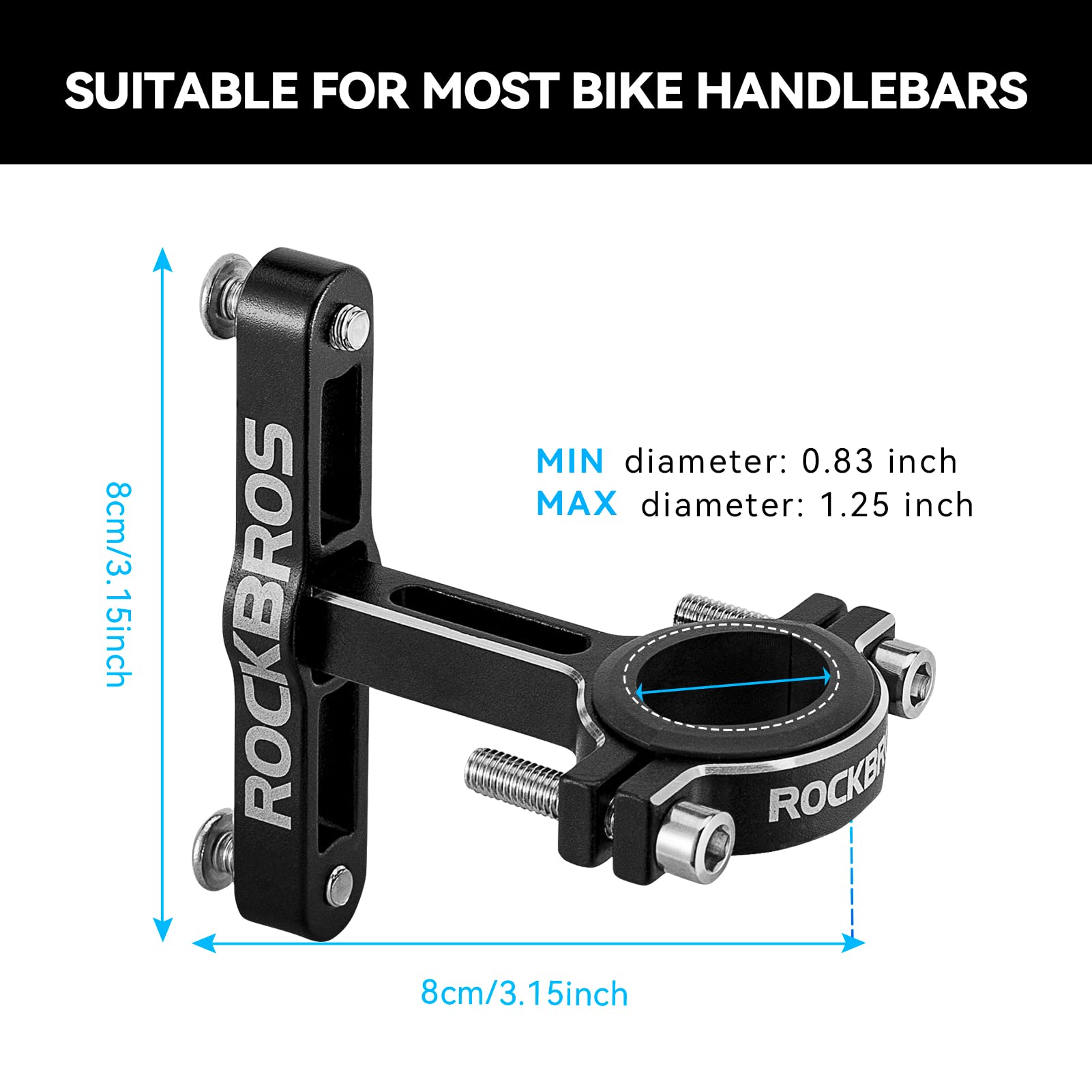 ROCKBROS 2-in-1 Bike Cup Holder Adjustable Bottle Cage for Handlebars & Seat Post - ROCKBROS
