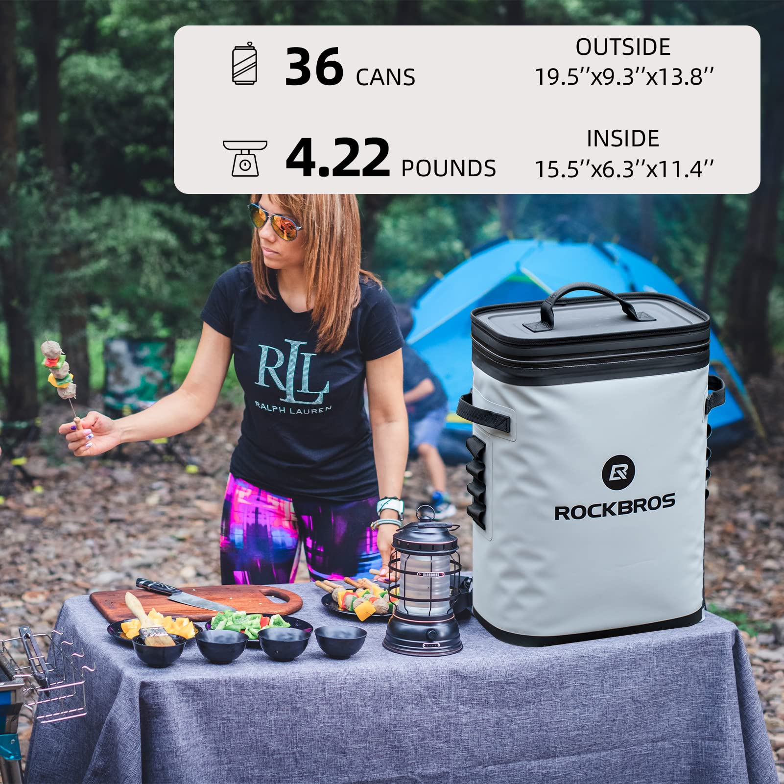 ROCKBROS Soft Cooler Waterproof 30 Can Insulated Leak Proof Soft Backpack - ROCKBROS