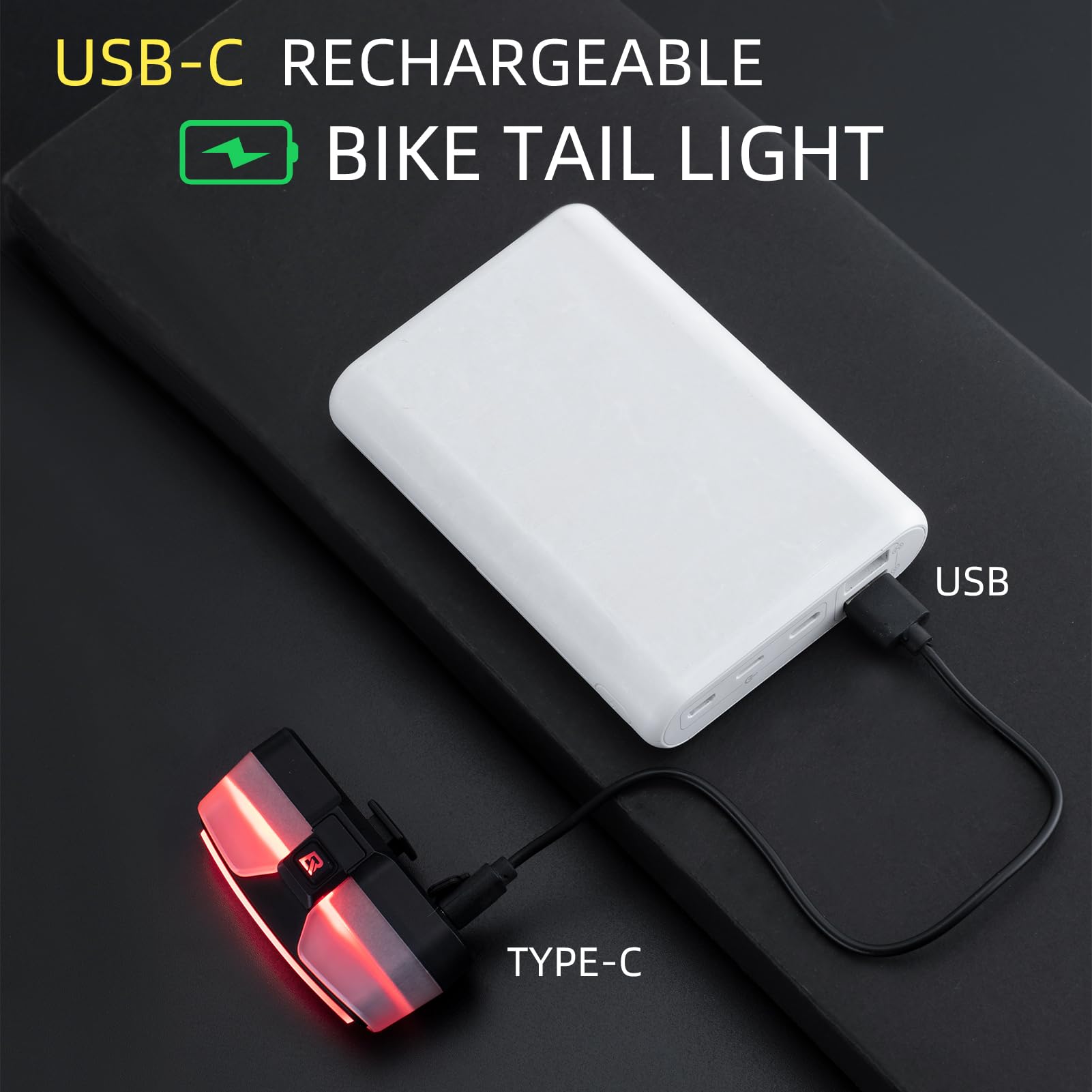 ROCKBROS Smart Bike Tail Light, Brake Sensing, Waterproof, USB Rechargeable