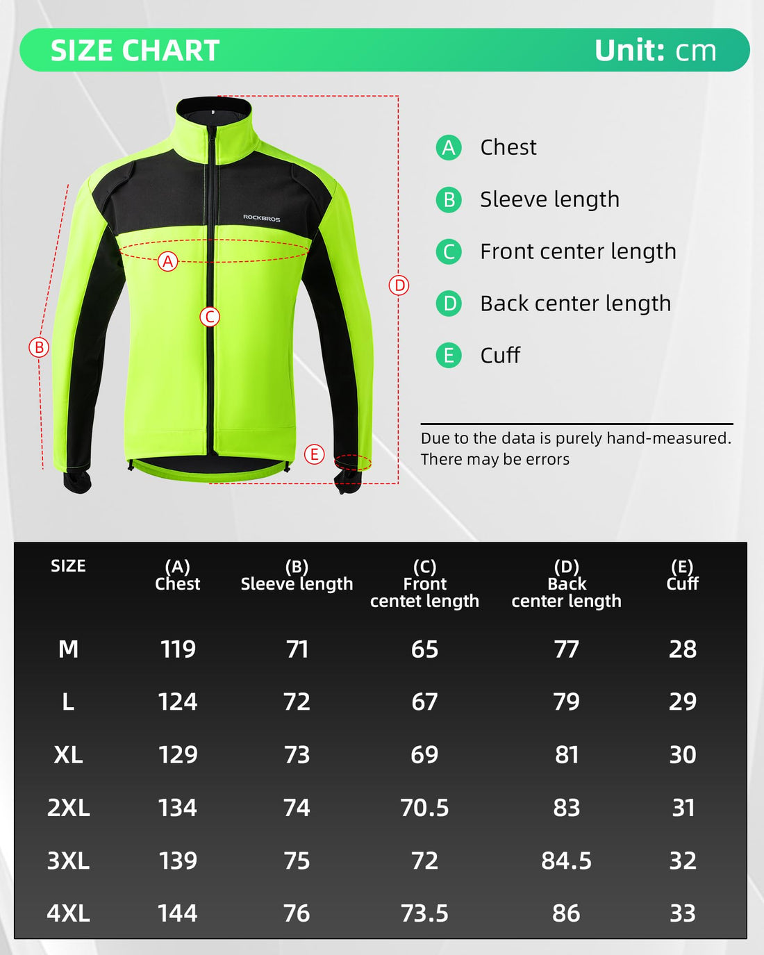 ROCKBROS Cycling Bike Winter Thermal Windproof Jackets for Men Cold Weather Hiking