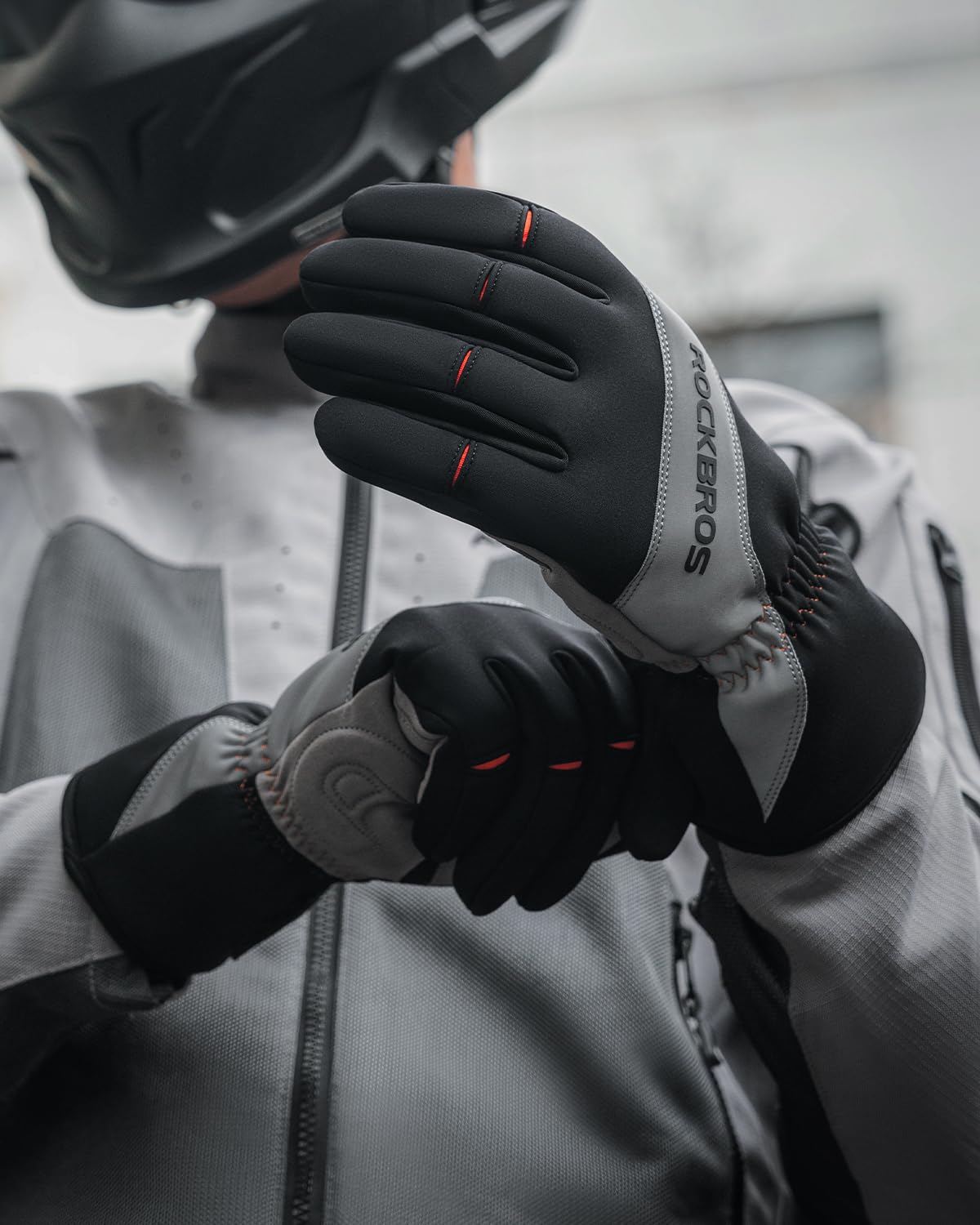 ROCKBROS Cycling Winter Bike Windproof Thermal Gloves with Touchscreen Fingers