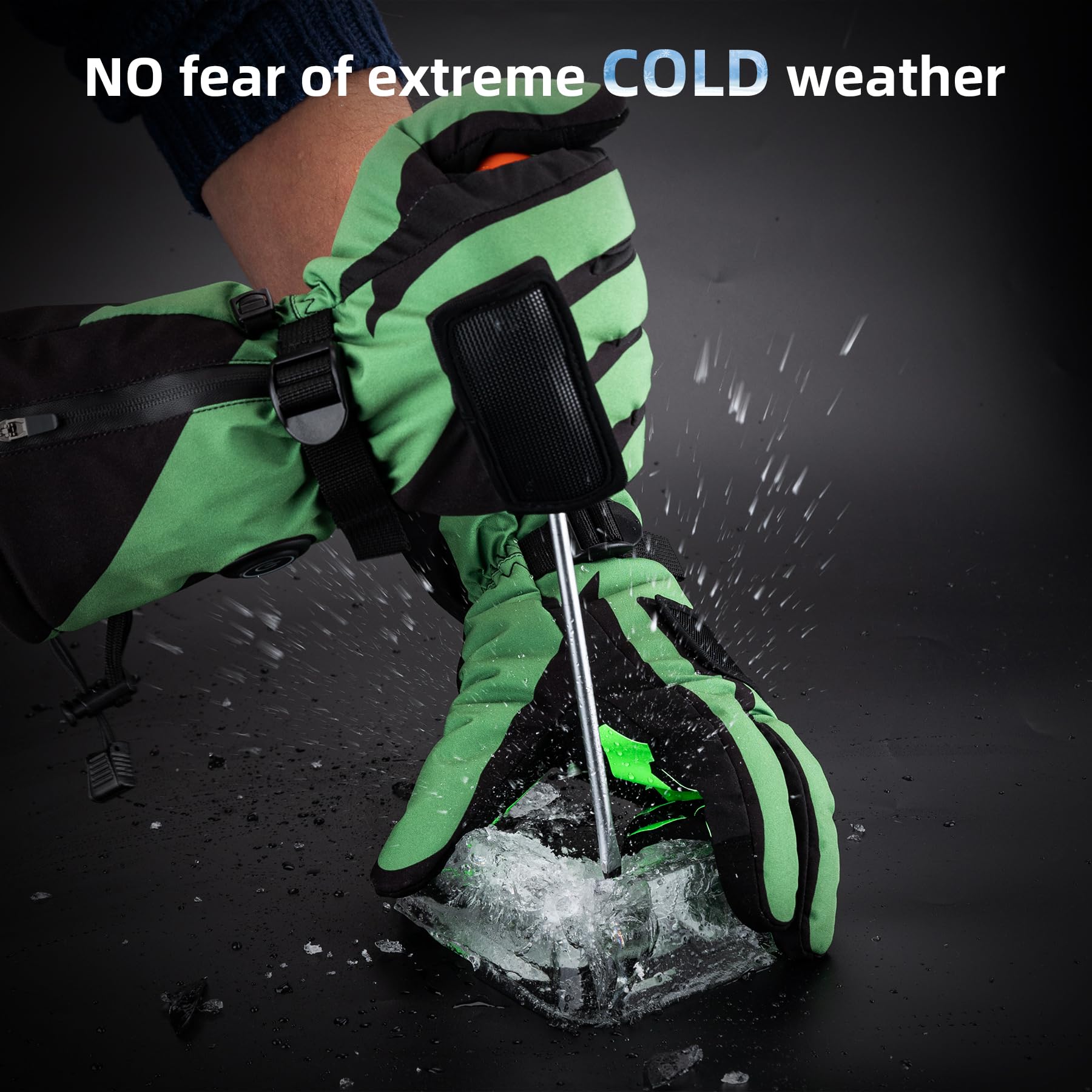 ROCKBROS Electric Heated Gloves - Touchscreen, Full Finger, Thermal Fleece Men
