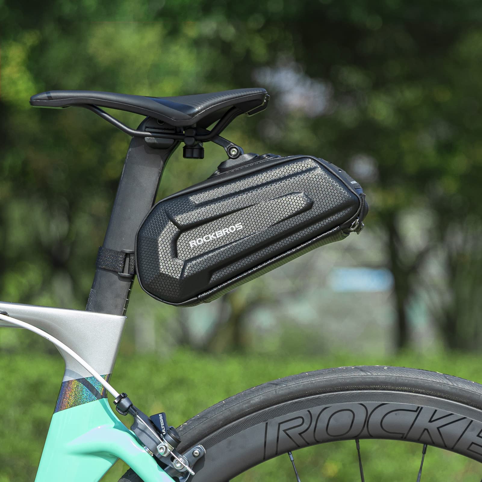 ROCKBROS Bike Bicycle 1.7L Saddle Seat Bag  3D Hard Shell with Silver Reflective Strip - ROCKBROS