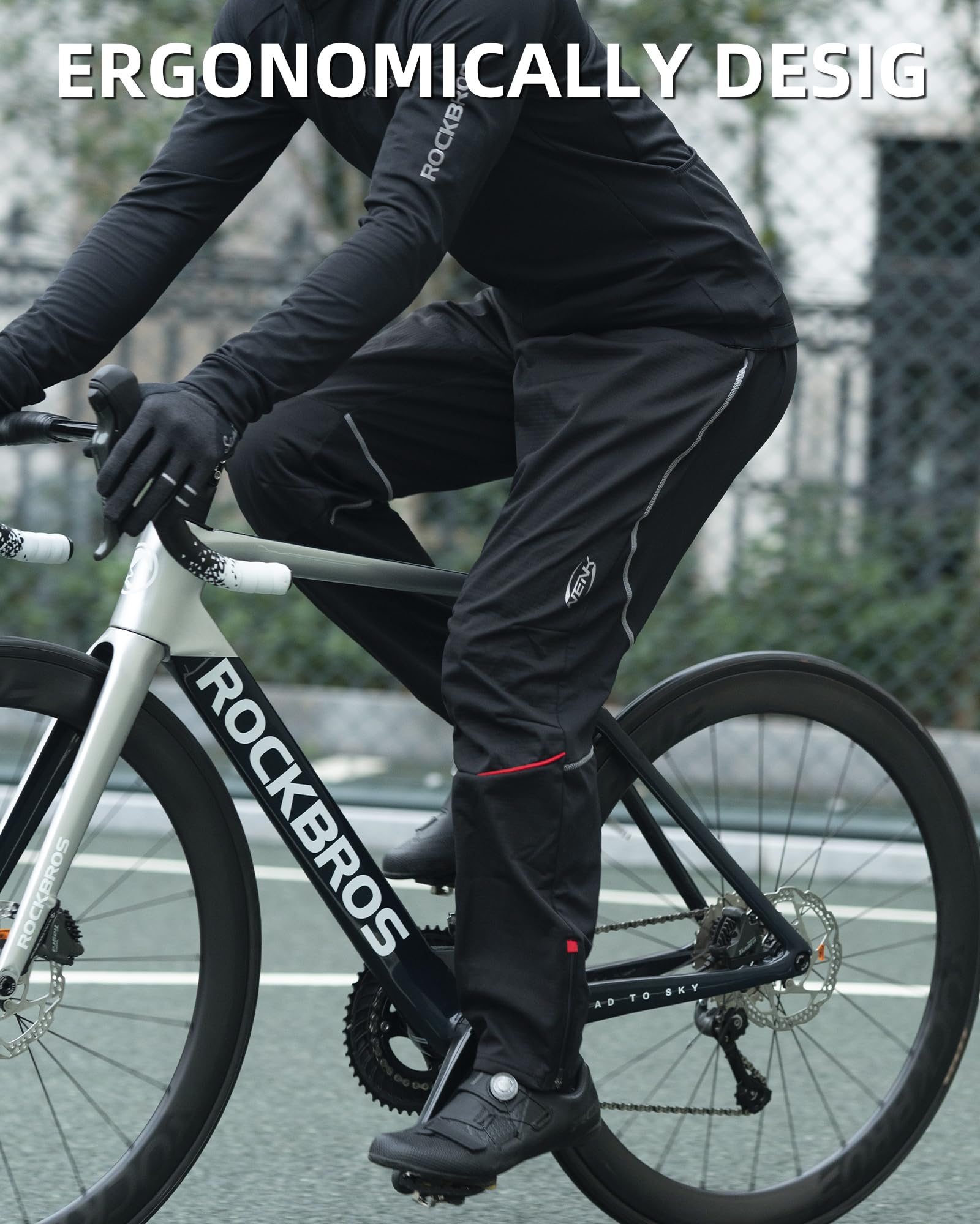ROCKBROS Cycling Pants Winter Thermal Windproof MTB Pants for Cold Weather