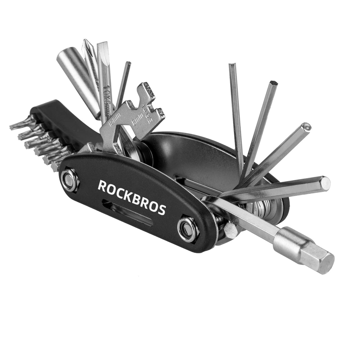 ROCKBROS Bike Foldable Repair Kit 16-in-1 Multi-Function Portable Allen Wrench and Tire Lever