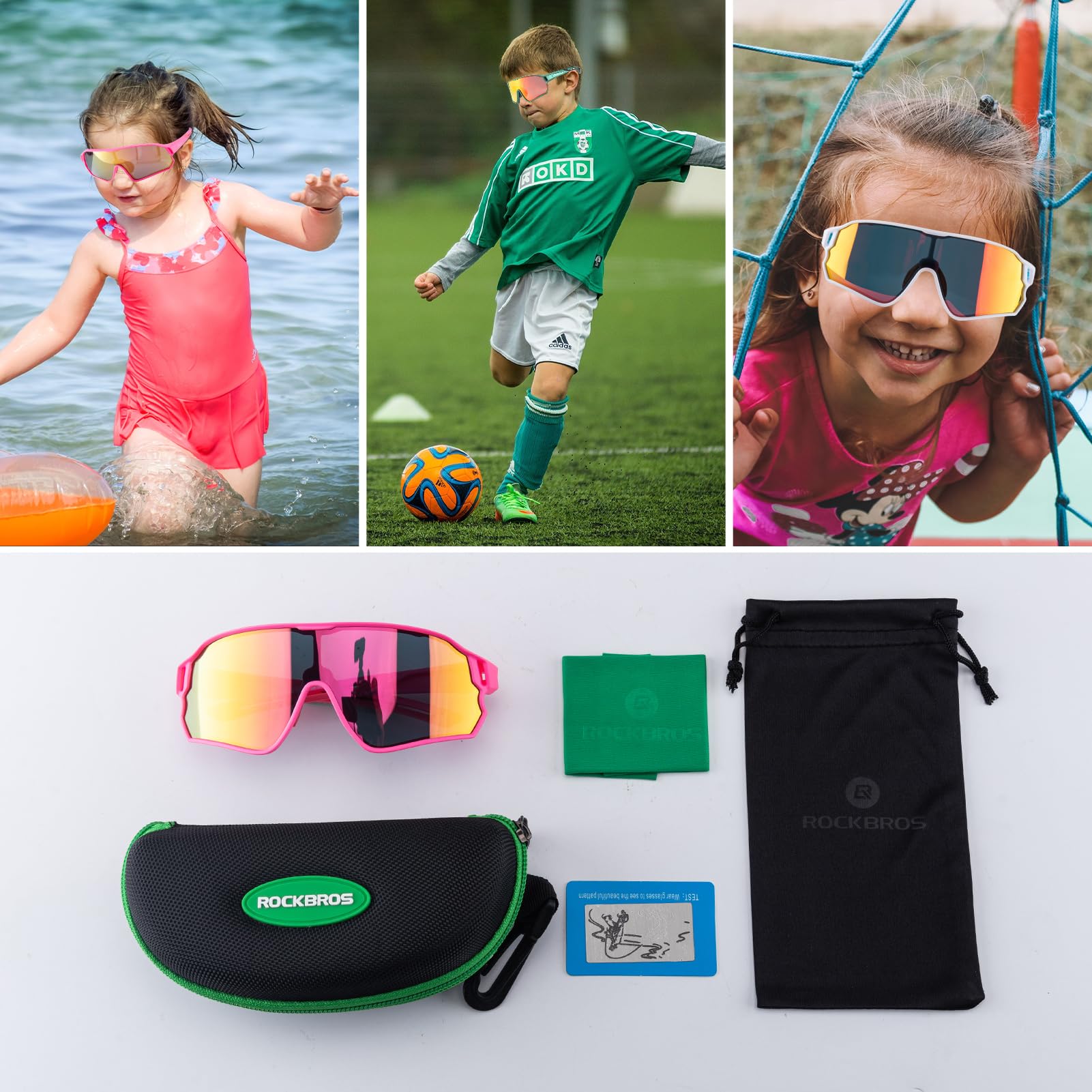 rockbros polarized kids sunglasses  outdoor#color_pink