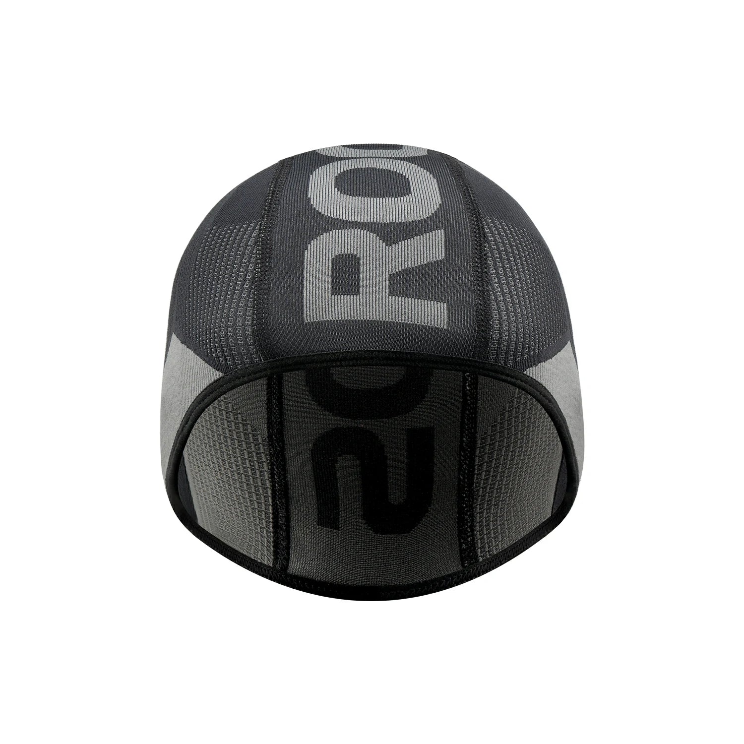 Black and gray helmet with rockbros' branding on a white background