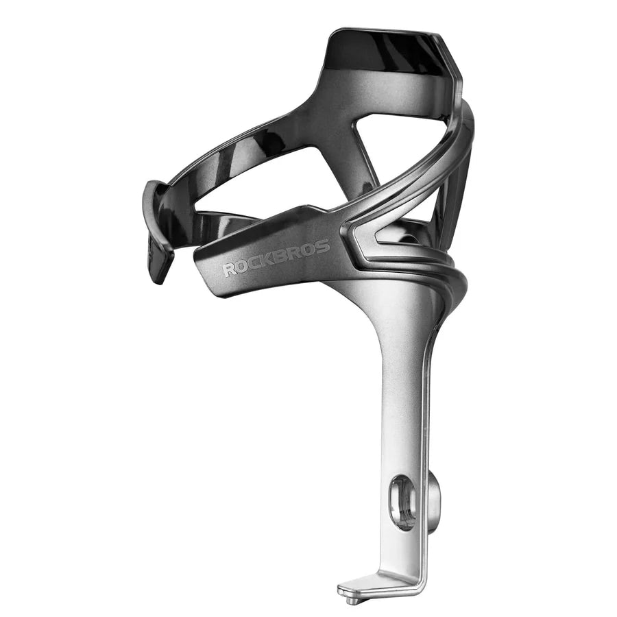 ROCKBROS lightweight bike bottle cage with three-tone metallic gradient #color_black