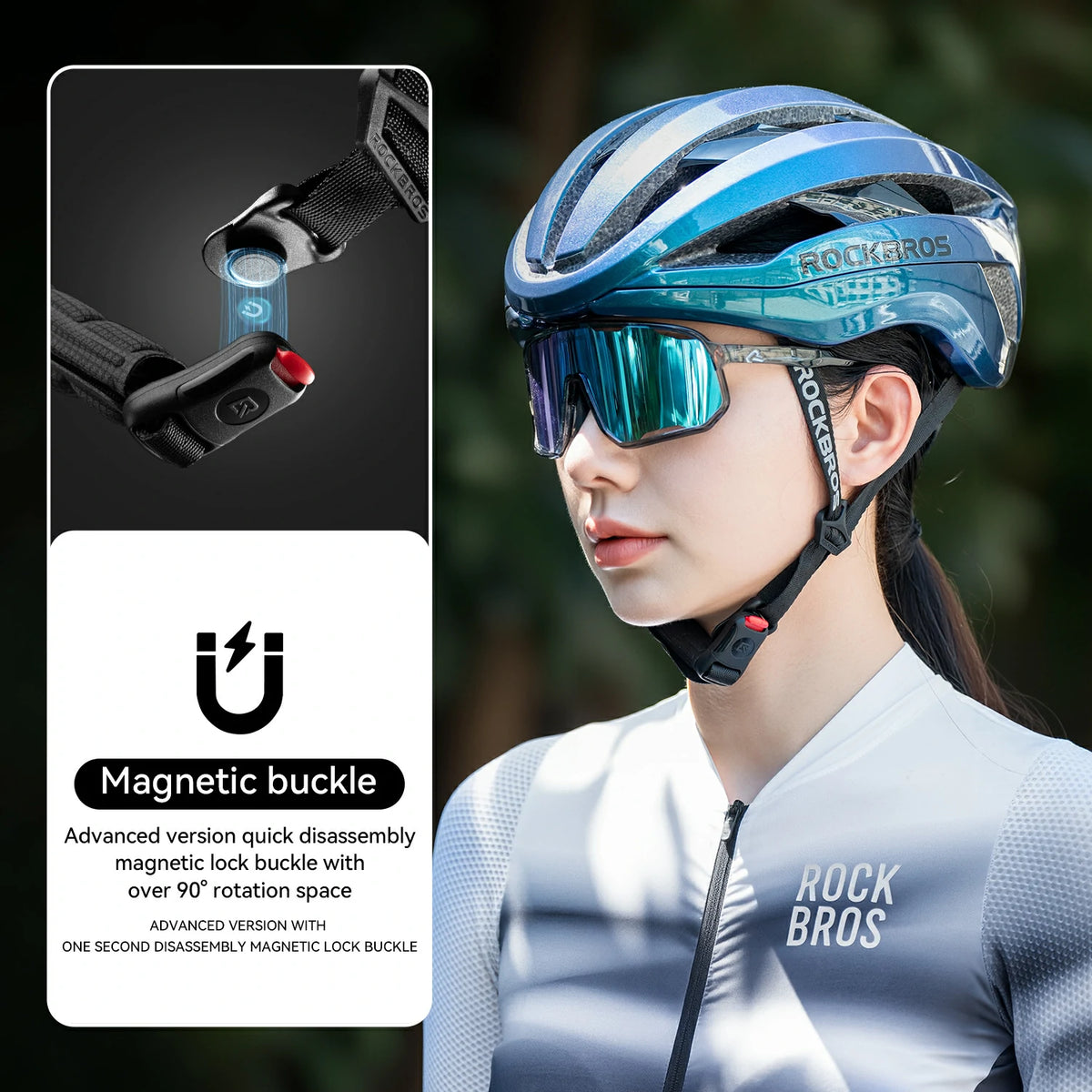 Bike Helmet Lightweight All-Terrain Cycling Helmet with Magnetic Buckle