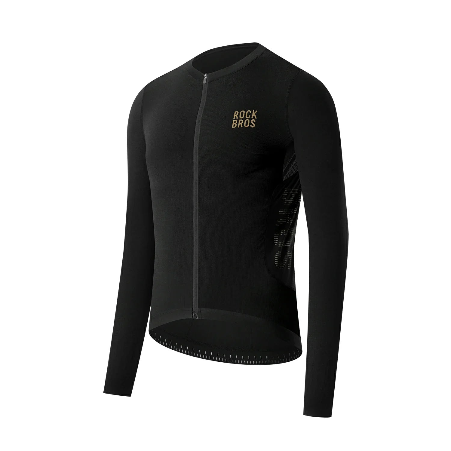 ROCKBROS lightweight long sleeve cycling jersey for road cycling #Color_Black