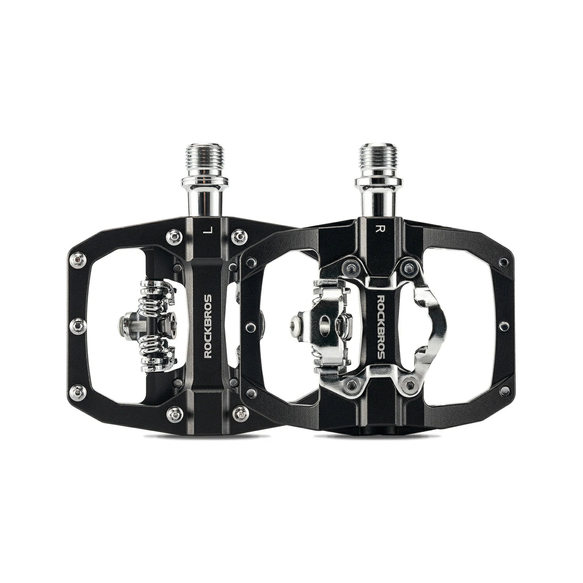 Dual‑Function Bike Pedals, SPD Compatible Flat & Clipless Bicycle Pedals for Mountain Road Bikes
