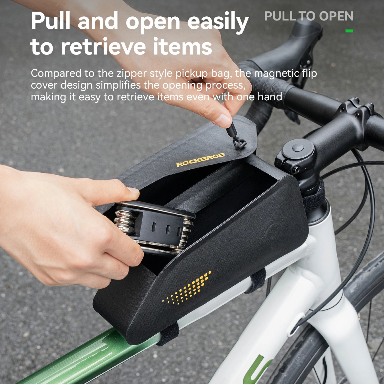 Magnetic Top Tube Bag 0.8L Water-Resistant Bike Frame Bag