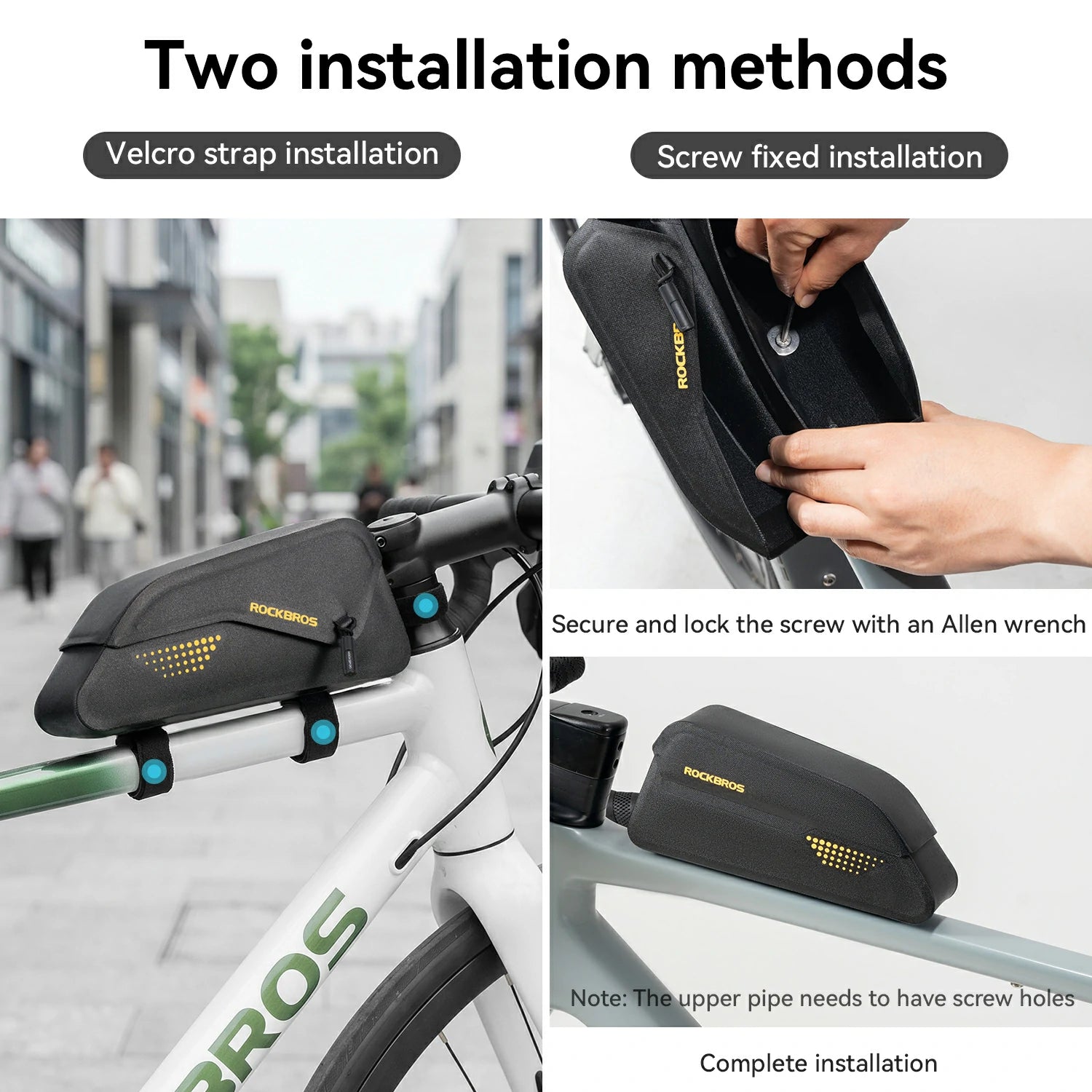 Magnetic Top Tube Bag 0.8L Water-Resistant Bike Frame Bag