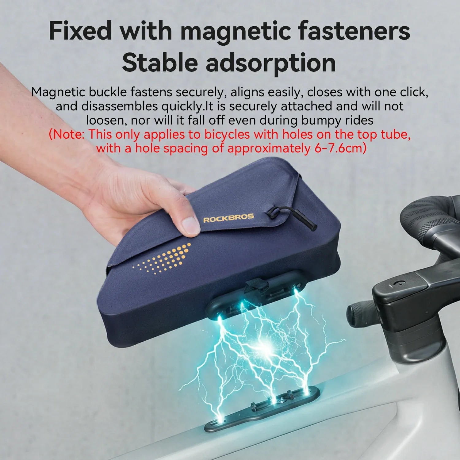 Magnetic Top Tube Bag Waterproof with Quick Access Mount For Gravel Bike