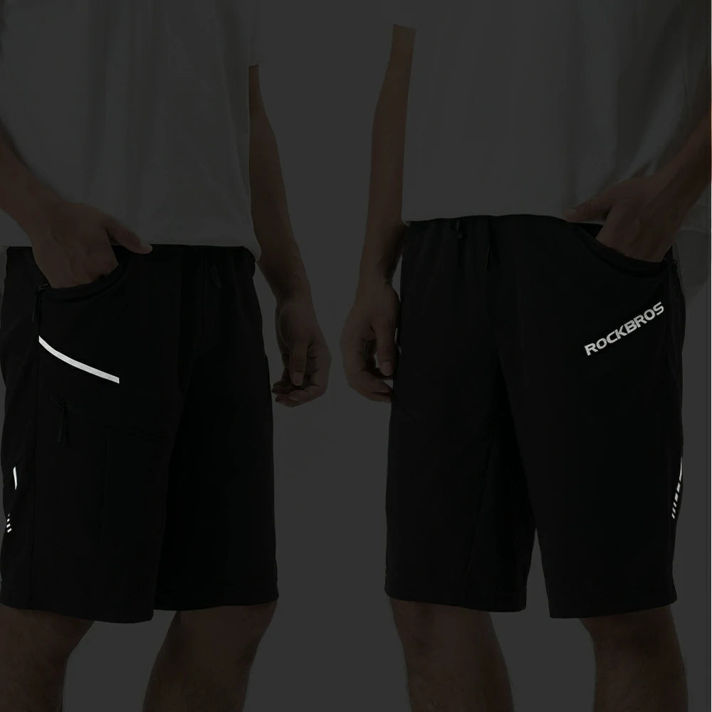 Reflective details on ROCKBROS mountain bike shorts
