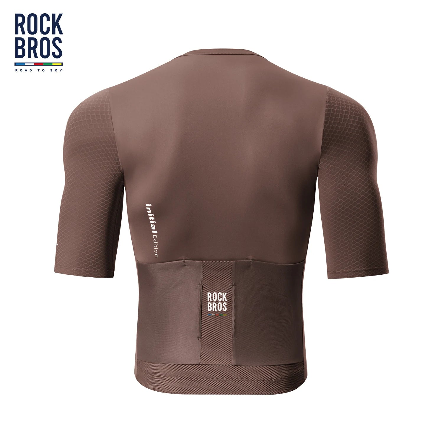 Athletic fit summer cycling jersey with YKK zipper in mocha brown #Color_Mocha Brown