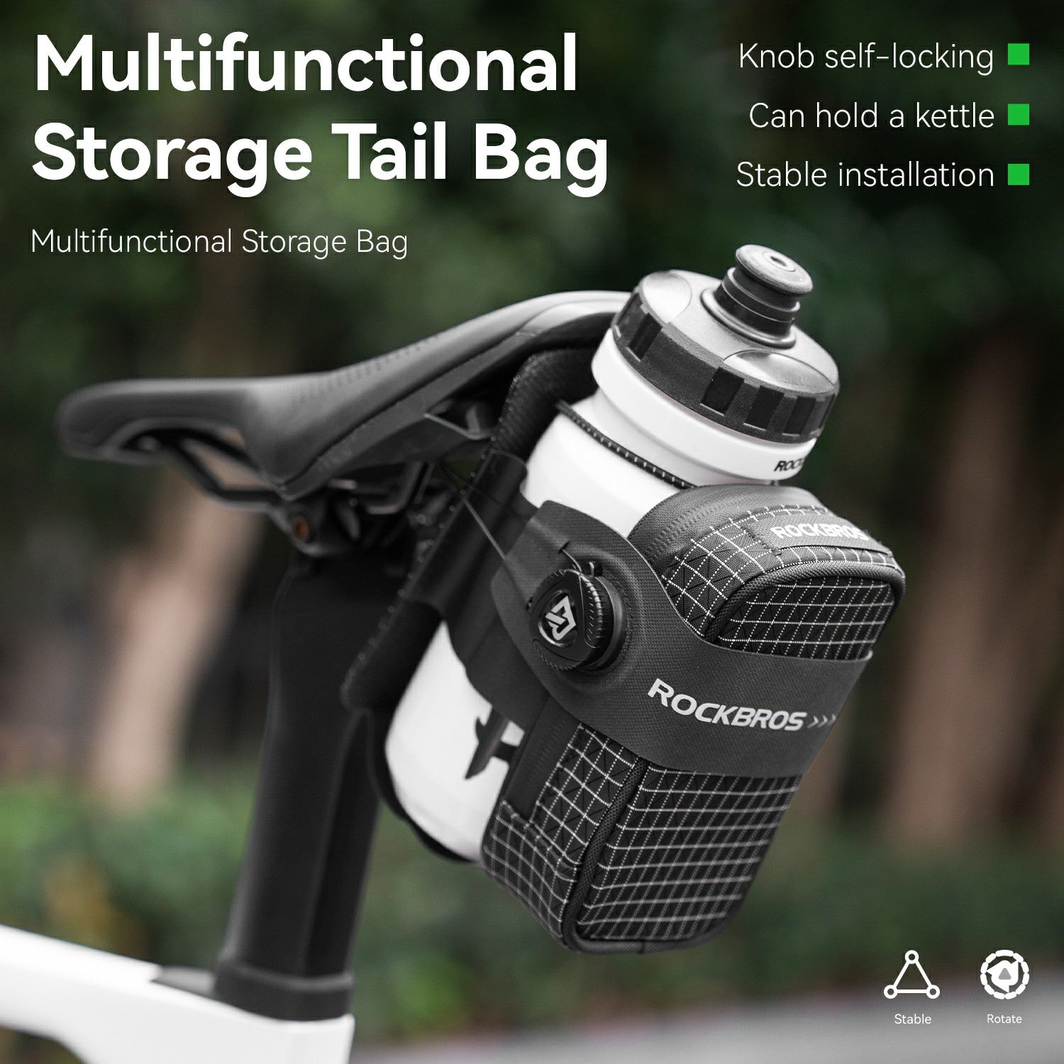 multifunctional tail bag for cycling with water bottle holder