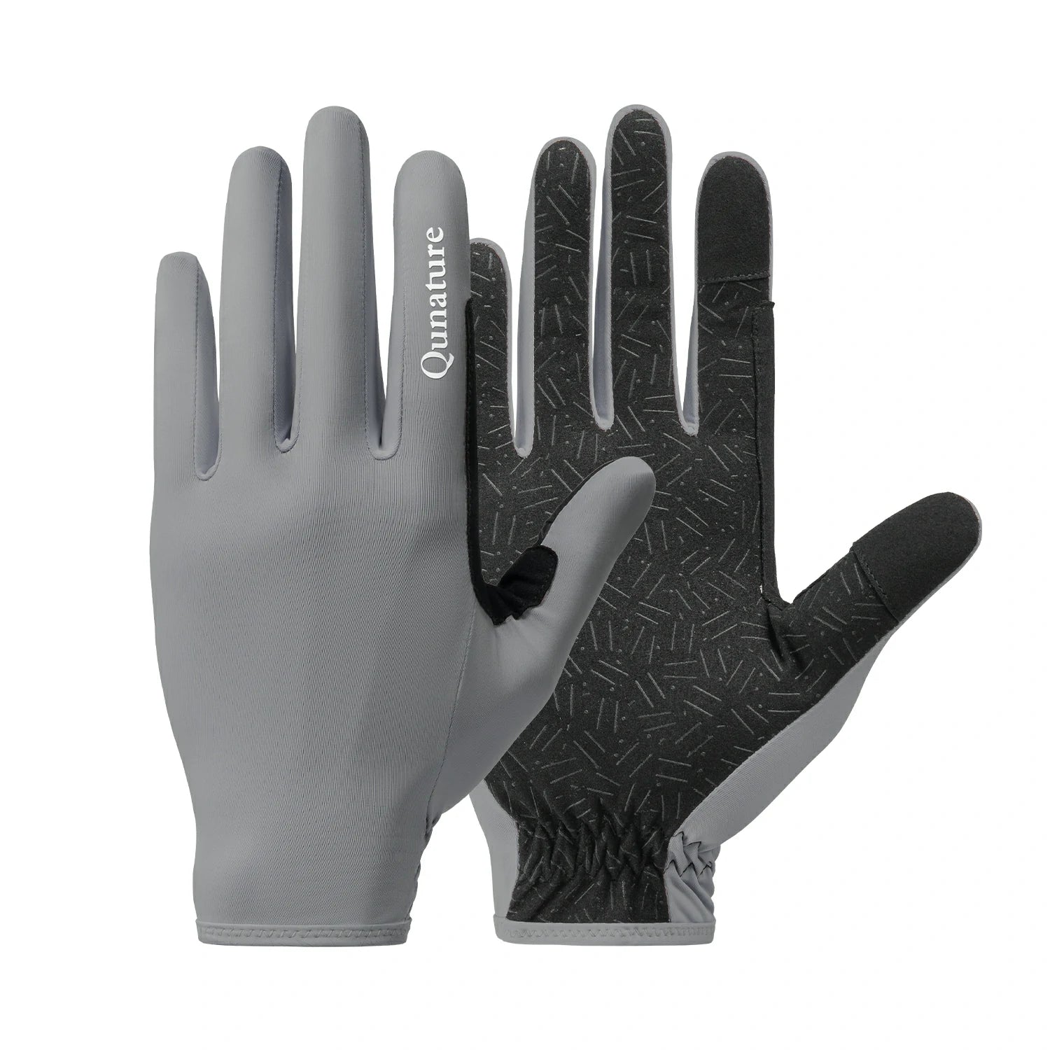 UPF 50+ sun protection gloves for cycling #Color_Dark Gray