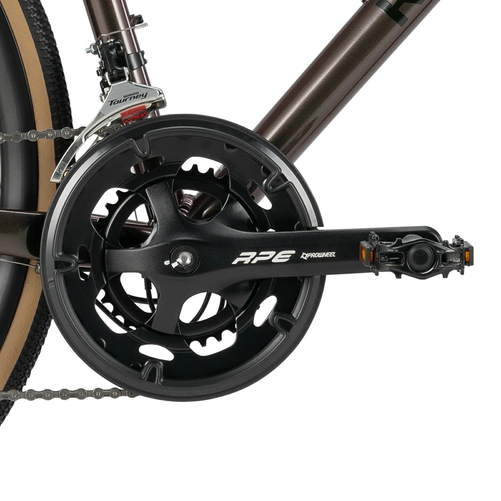p2e-road-bike-brown-crankset #color_brown