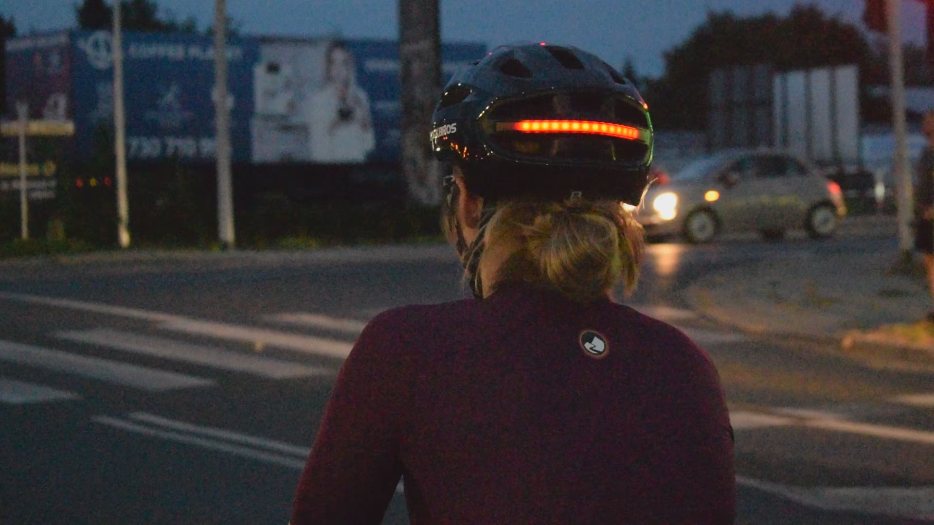 GlowGuard bike helmet with light