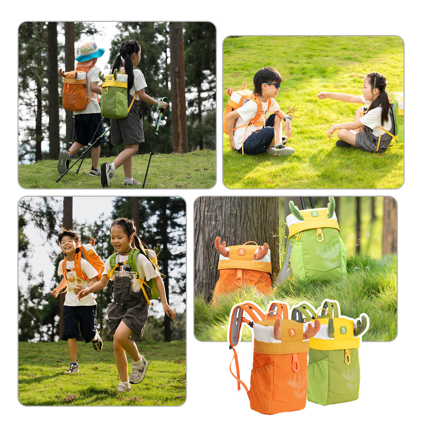 The Qunature 8L lightweight hiking backpack for children is made of water-repellent fabric and is designed specifically for children aged 4-8.
#color_orange