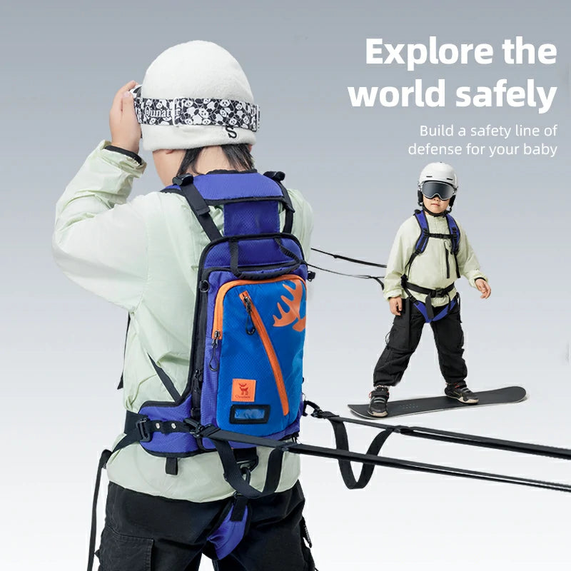 Qunature Kids’ Ski Training Backpack With Traction Rope-H53
