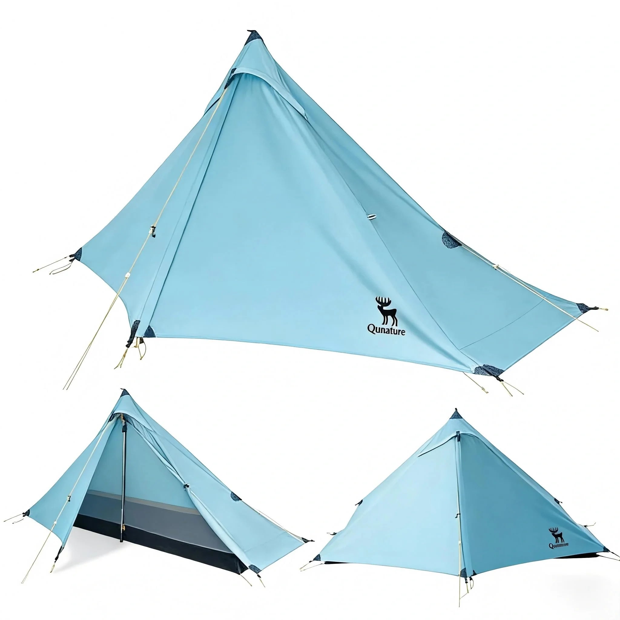 QUNATURE Ultralight Tent クリアブルー Qunature Ultralight Tent Rodless Rainproof Easy Setup for Outdoor Camp