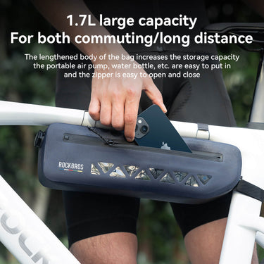 road to sky 100% waterproof bike frame bag model as-142 with secure storage 